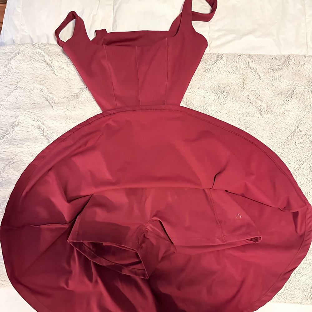 POPFLEX Crimson Cut It Out Athletic Dress